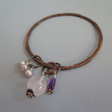 Load image into Gallery viewer, Rose Quartz Amethyst and Pearl Bangle Bracelet