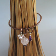 Load image into Gallery viewer, Rose Quartz Amethyst and Pearl Bangle Bracelet