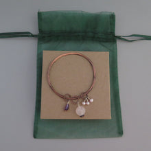 Load image into Gallery viewer, Rose Quartz Amethyst and Pearl Bangle Bracelet