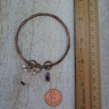 Load image into Gallery viewer, Rose Quartz Amethyst and Pearl Bangle Bracelet