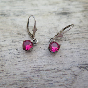 Red Ruby Sterling Silver Earrings